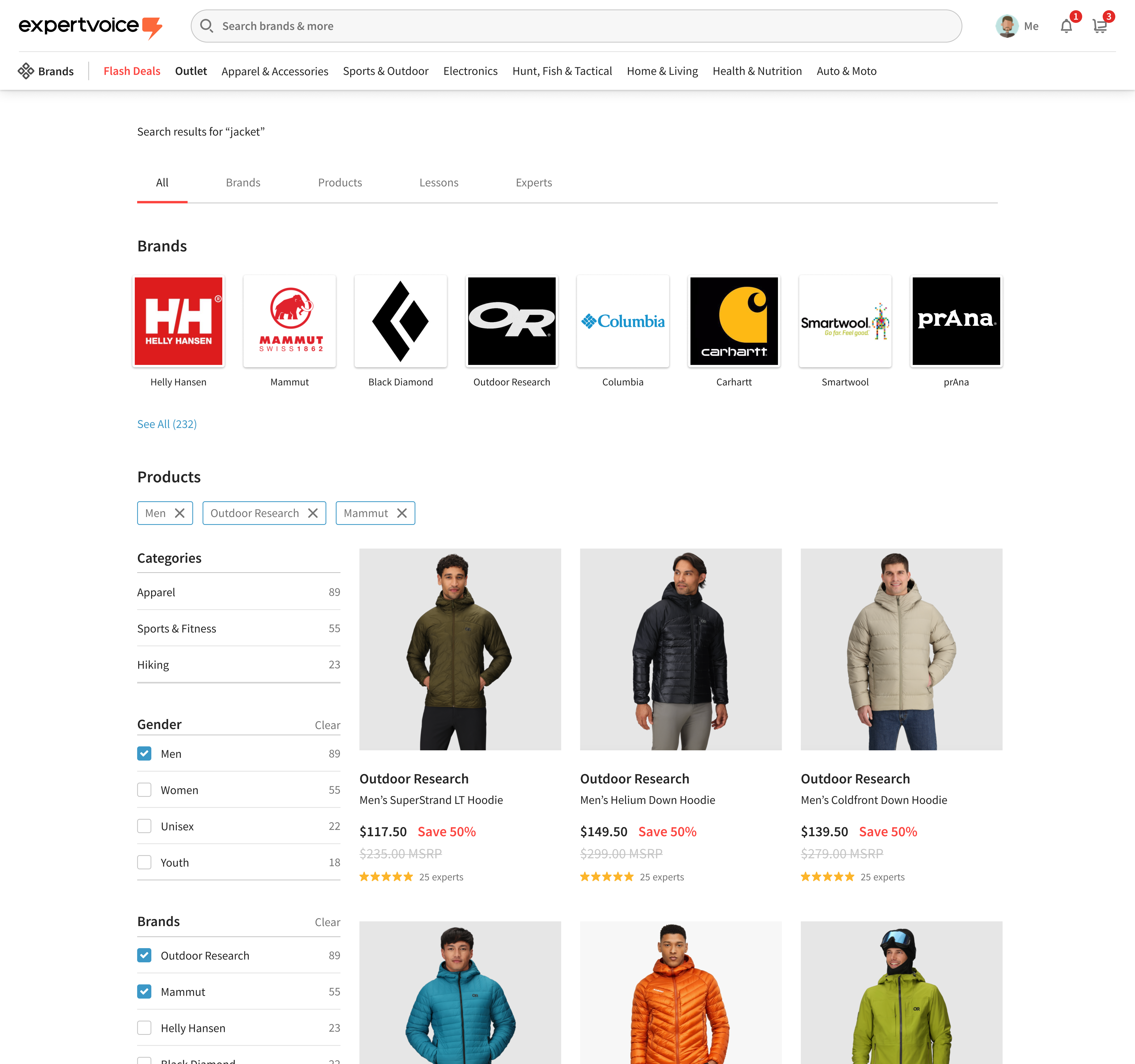 The original product listing page